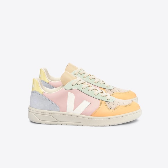 Veja Shoes - Veja  V-10 Leather Womens Size 9‎ Sneakers White/petale /Multicolor Shoes NEW